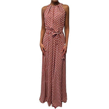 Load image into Gallery viewer, Sleeveless Halter Neck Coffee Casual Dresses