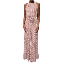 Load image into Gallery viewer, Sleeveless Halter Neck Coffee Casual Dresses
